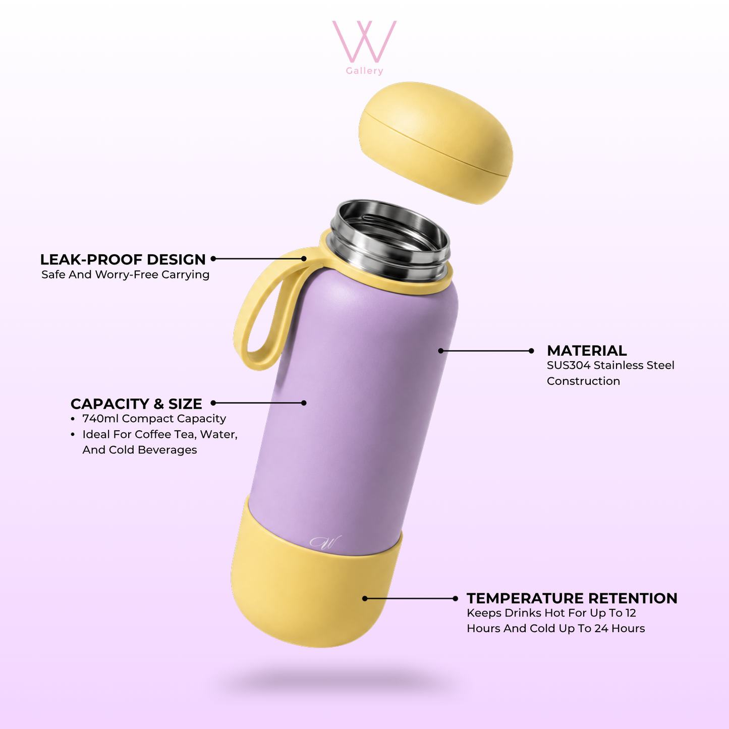 W Gallery Dream Series 740ml Wubble Water Bottle