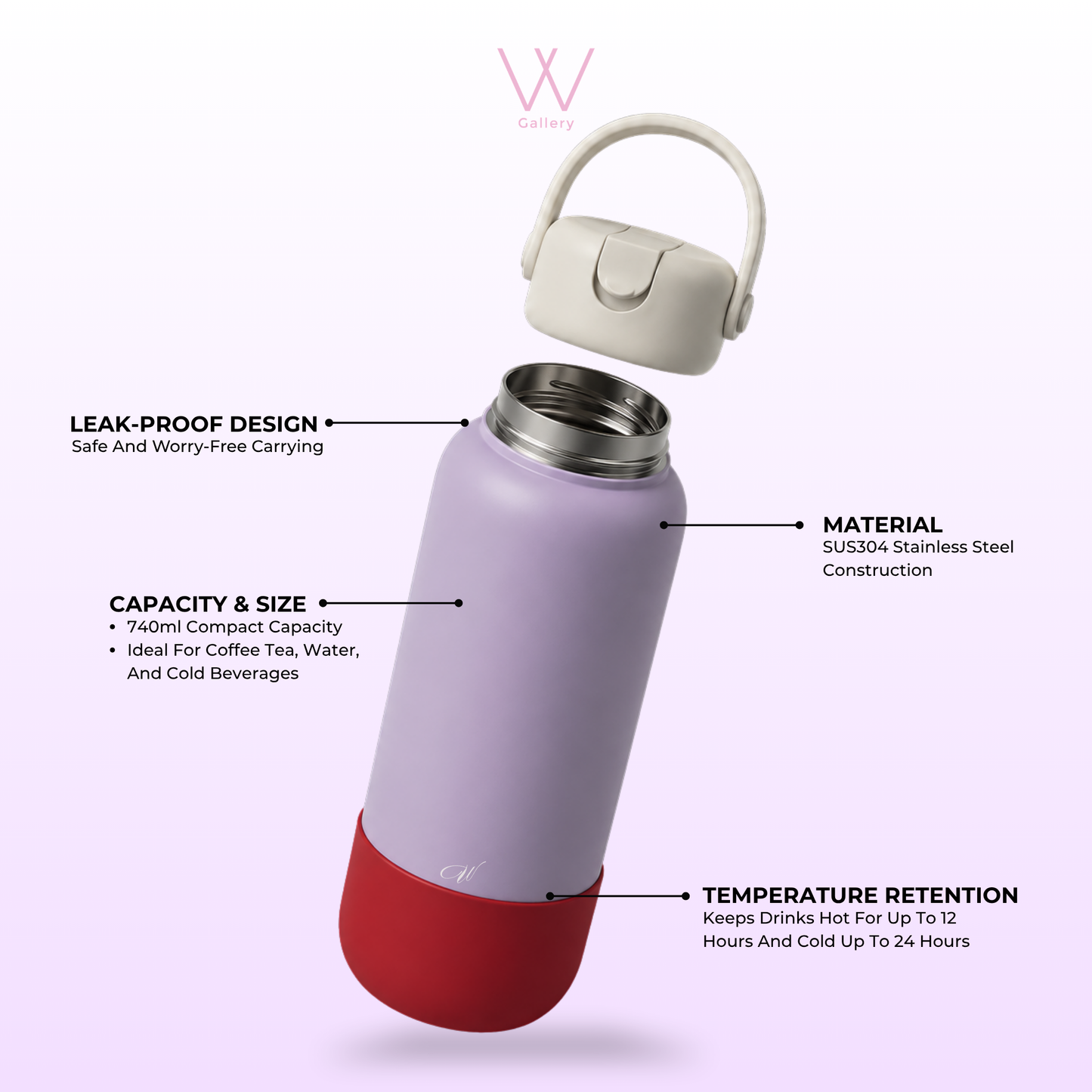 Wubble Bottle Macaron Series 740ml