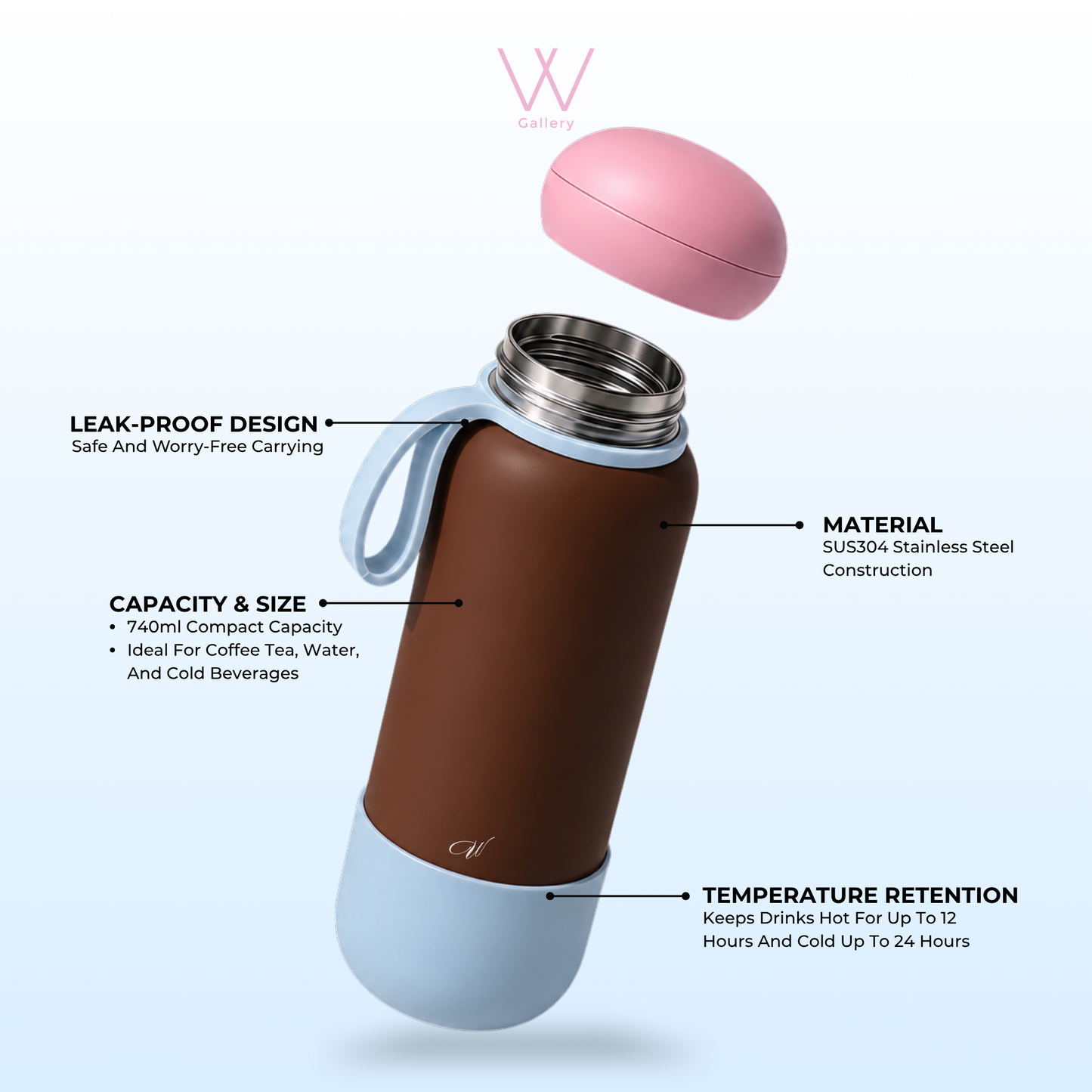 Wubble Bottle Macaron Series 740ml