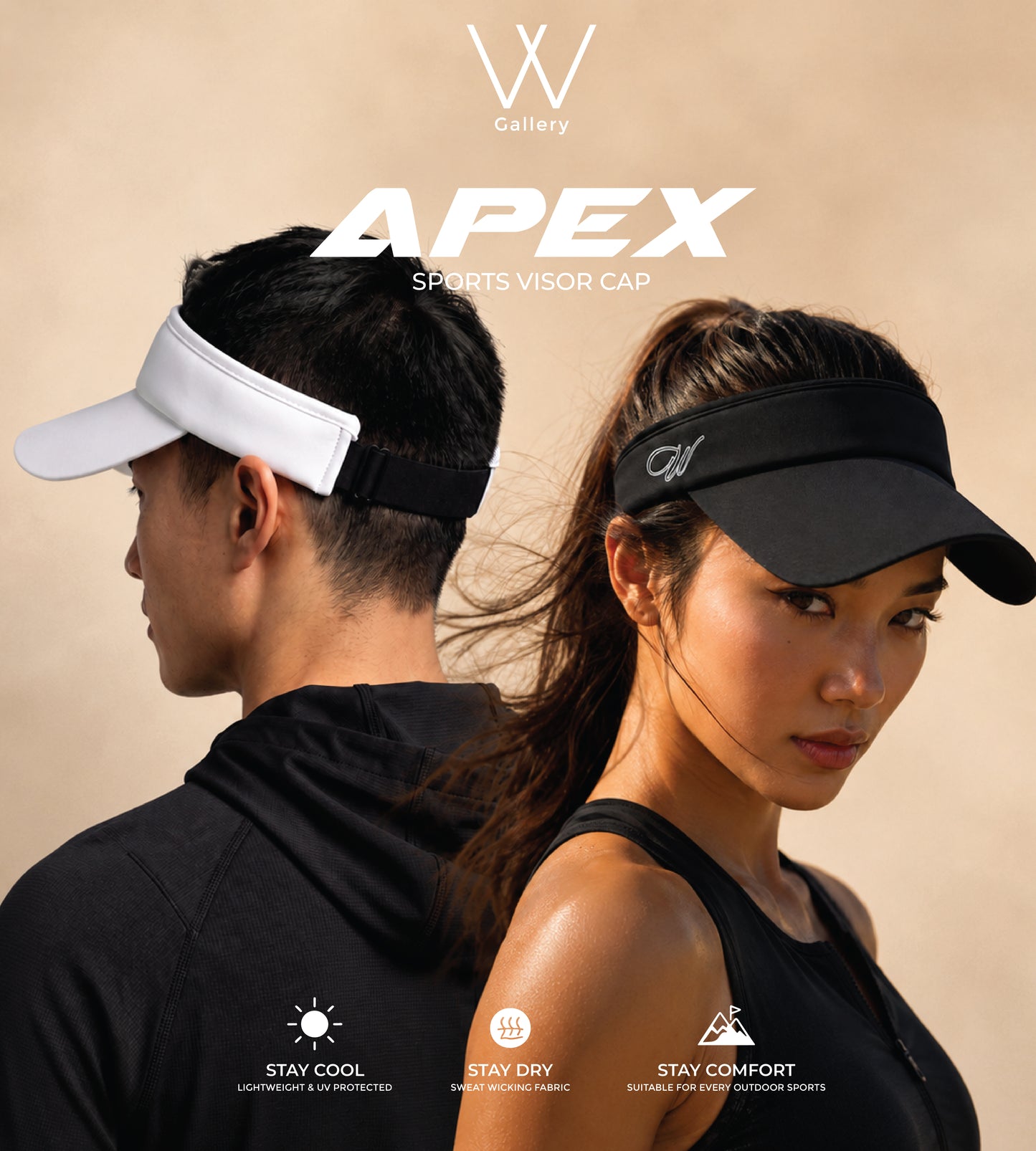 Apex Visor Cap Silk Polyester