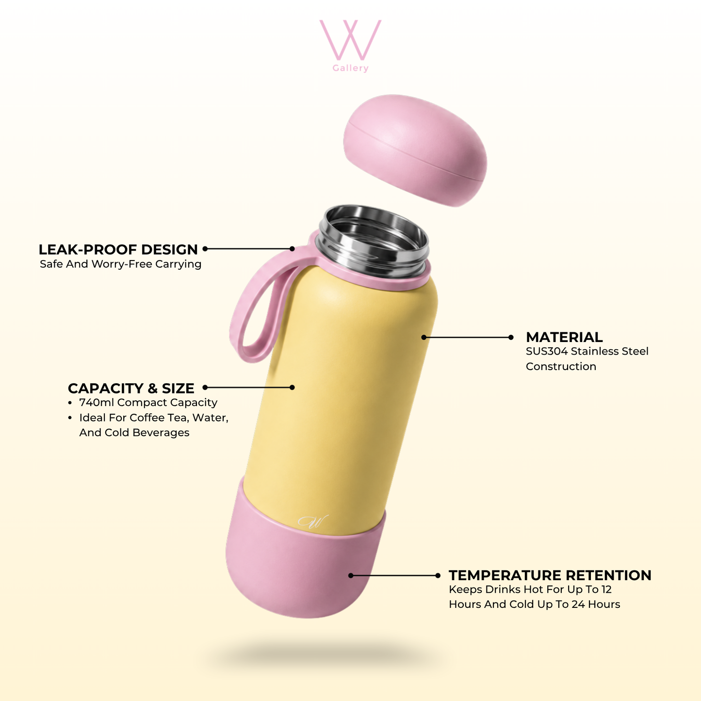 W Gallery Dream Series 740ml Wubble Water Bottle