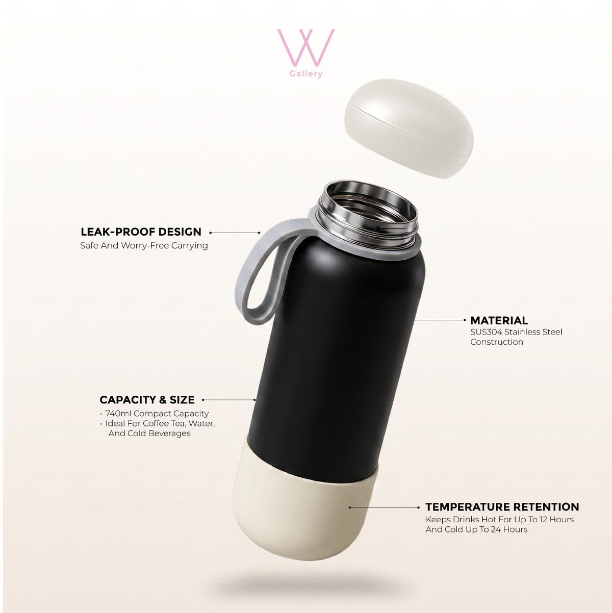 Free Engrave Wubble Bottle Bloom Series 740ml