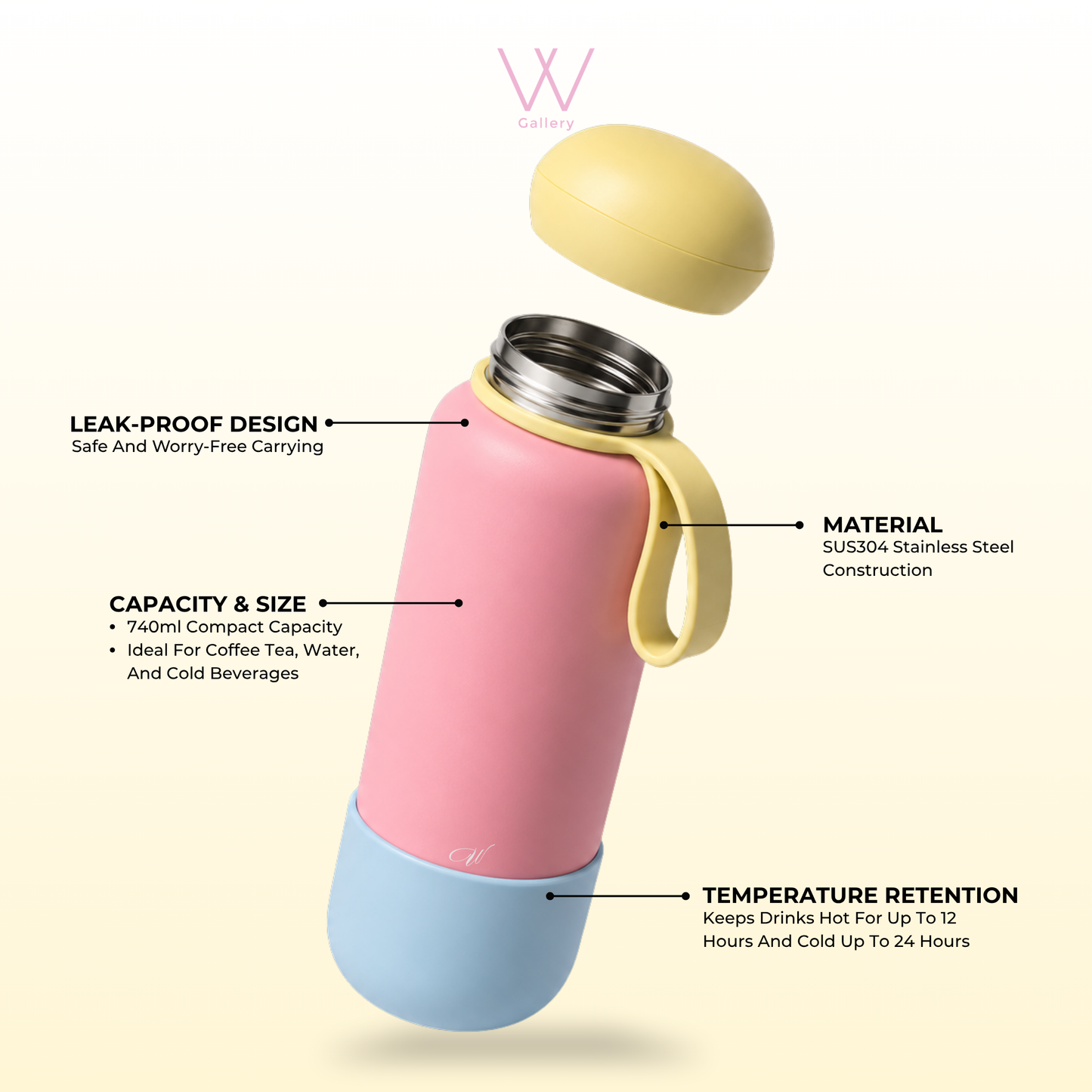 Wubble Bottle Macaron Series 740ml