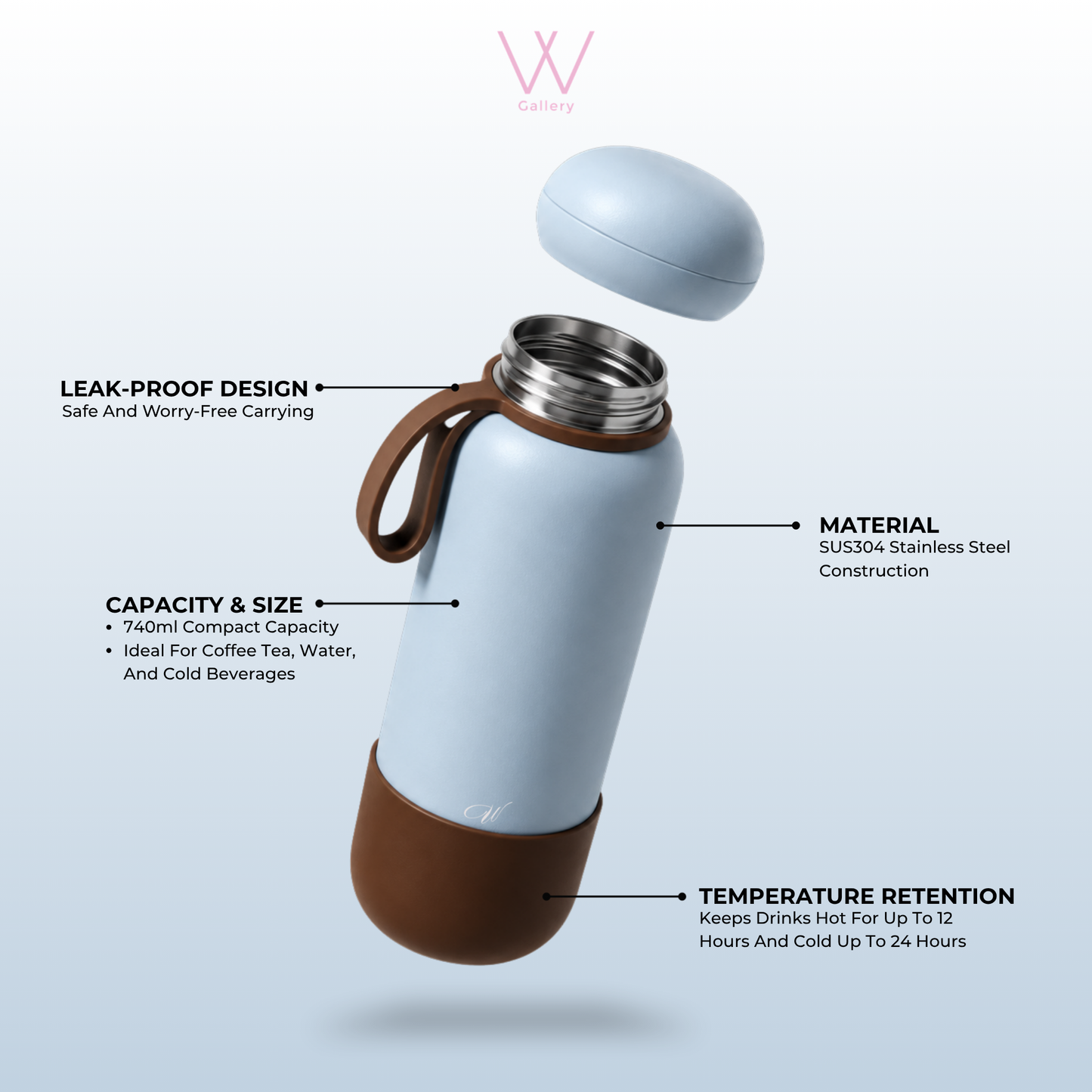 W Gallery Dream Series 740ml Wubble Water Bottle