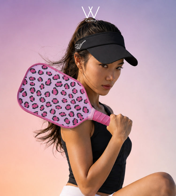 Pickleball paddle and visor